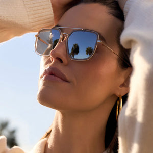 DIFF Jordan Gold Royal Temple Tips Sunglasses