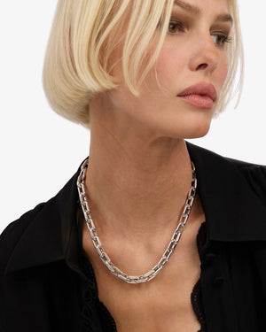 Melinda Maria Frankie Chain Necklace 18" in Silver