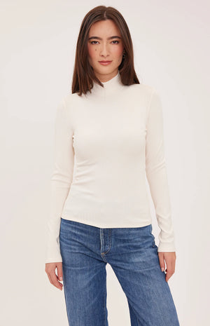 Gentle Fawn Wren Long Sleeve Mock Neck In Cream