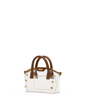 Hammitt Paula Clear Bag in Mahogany Pebble/Brushed Gold