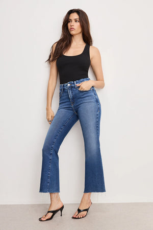 Good American Good Legs Cropped Mini Boot Jeans
