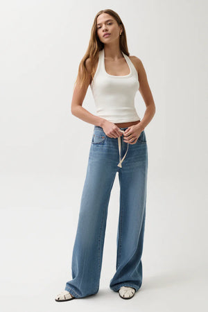 Pistola Jadyn Low Slung Palazzo Jean With Drawcord in Expanse