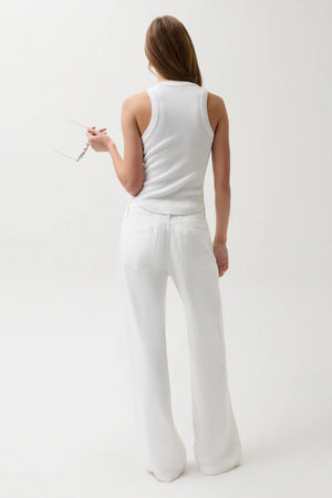Pistola Jadyn with Draw Cord Low Slung Palazzo in Optic White