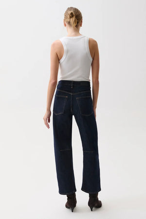 Pistola Beau Seamed Crescent Raw Hem Jean in Nightfall