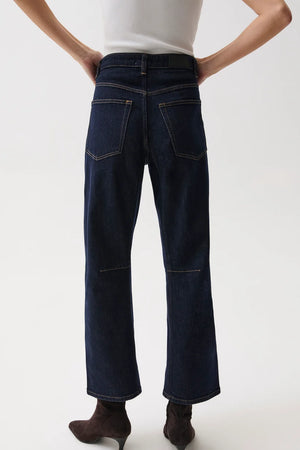 Pistola Beau Seamed Crescent Raw Hem Jean in Nightfall