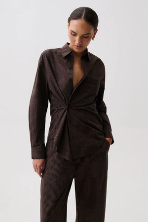 Pistola Mila Long Sleeve Button Down Warp Top