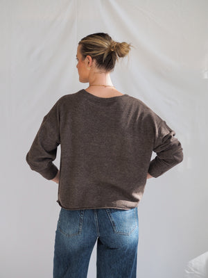 Corte Sweater Top in Mocha