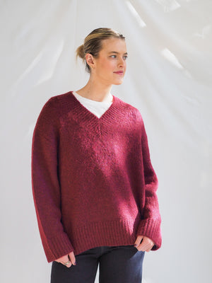 Pistola Talia V-Neck Sweater in Claret