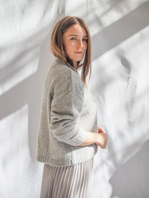 Bella Dahl Slouchy Shimmer Sweater in Silver