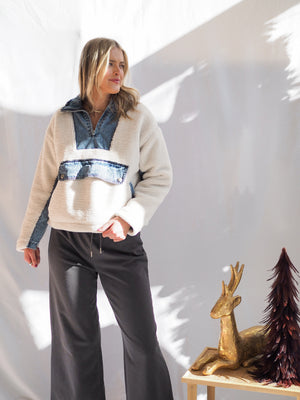 Vail Pullover Denim Sherpa Jacket
