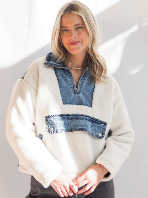 Vail Pullover Denim Sherpa Jacket
