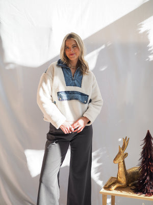 Vail Pullover Denim Sherpa Jacket