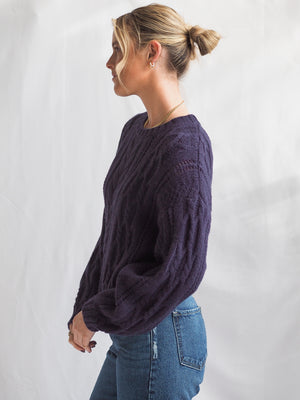 Albert Navy Cable Knit Sweater