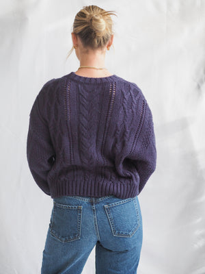 Albert Navy Cable Knit Sweater