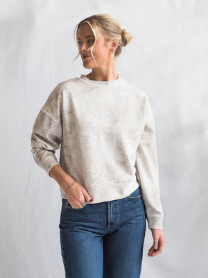 Martina Camo Gray Crewneck Sweatshirt