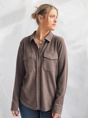 Cassian Button Down Shirt in Brown