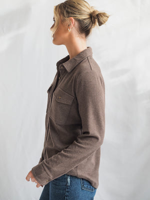 Cassian Button Down Shirt in Brown