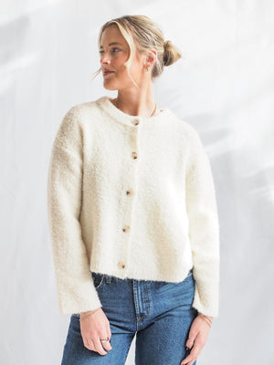 By Together Cozy Cream Cardigan Sweater