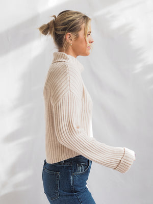 The Virginia Sweater in Bone White