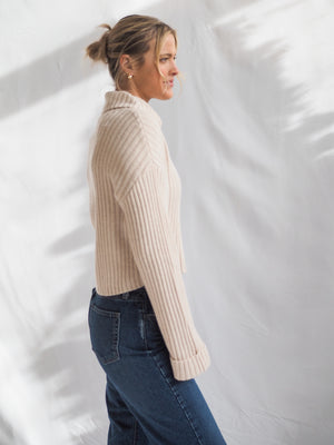 The Virginia Sweater in Bone White