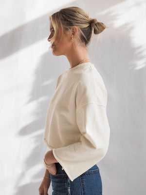 French Terry Cropped Sweatshirt