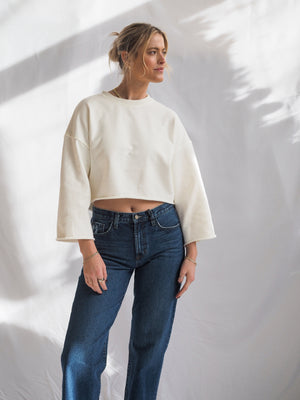 French Terry Cropped Sweatshirt