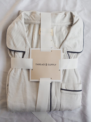 Holly Natural Stripe Pajama Set