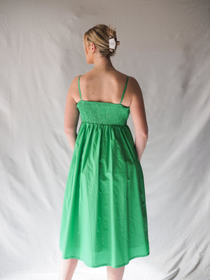 Santorini Poplin Midi Dress in Green