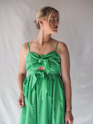 Santorini Poplin Midi Dress in Green