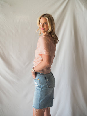 Lola Sheer Button up Top in Pink