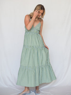 Santorini Moonstripes Sleeveless Maxi Dress