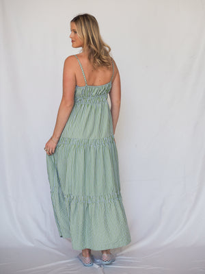 Santorini Moonstripes Sleeveless Maxi Dress