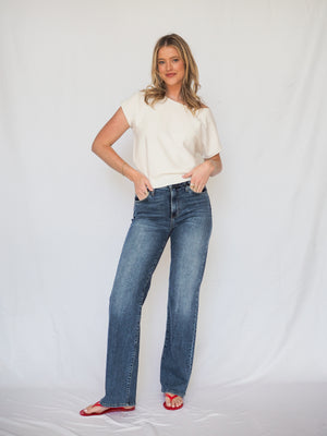 Boatneck Cap Sleeve Sweater Top