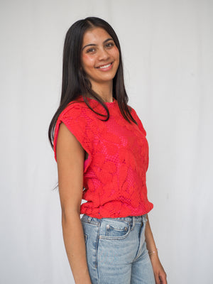 Caballero Judy Top in Raspberry Lace