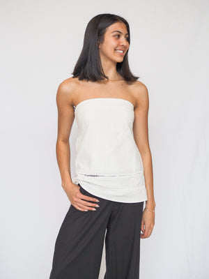 Linen Strapless Top
