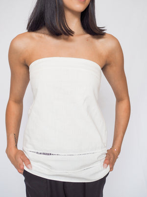 Linen Strapless Top