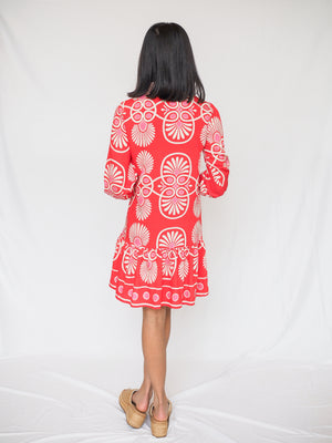 Santorini Mini Dress in Festival Medalion