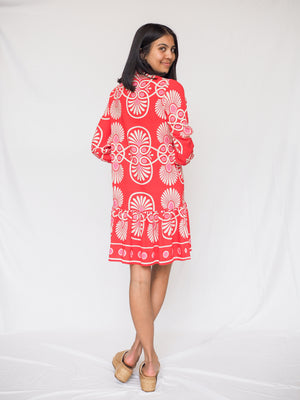 Santorini Mini Dress in Festival Medalion