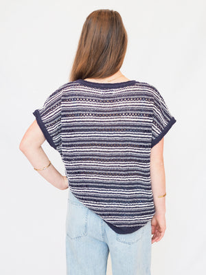 Dakota Striped Crochet Sweater Top - 3 Colors