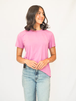 Sydney Basic Round Neck Tee In Berry Smoothie