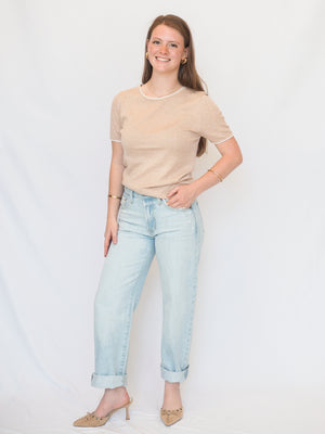 Camille Layered Short Sleeve Sweater - 2 Colors