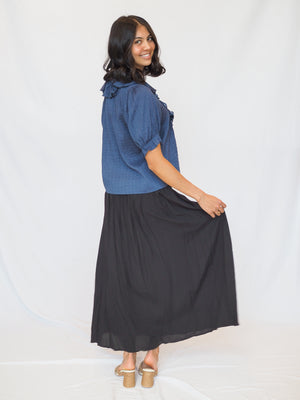 Mesa Smocked Waist Skirt In Black