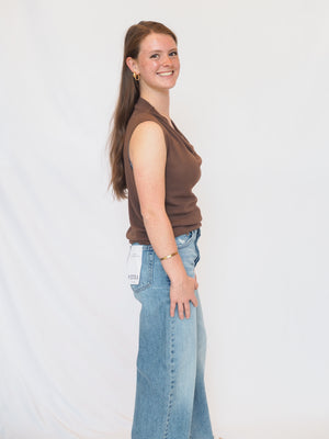 Scottie Cowl Neck Tank In Coco