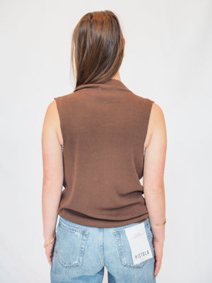 Scottie Cowl Neck Tank In Coco