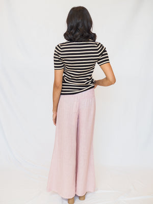 Millie Striped Short Sleeve Crewneck In Black