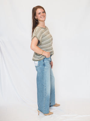 Dakota Striped Crochet Sweater Top - 3 Colors