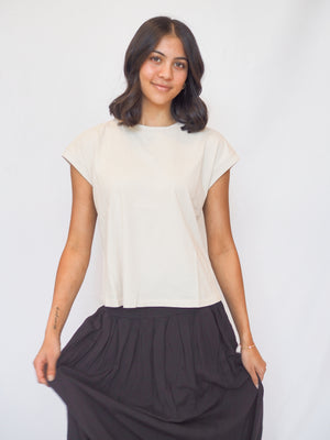 Stella Cap Sleeve Crew Neck Tee