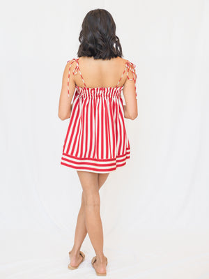 Juni Red Stripe Top in Red