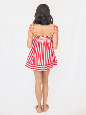 Juni Red Stripe Top in Red