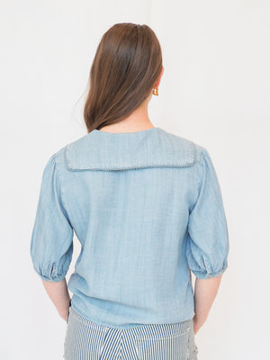 Areli Denim Collared Blouse